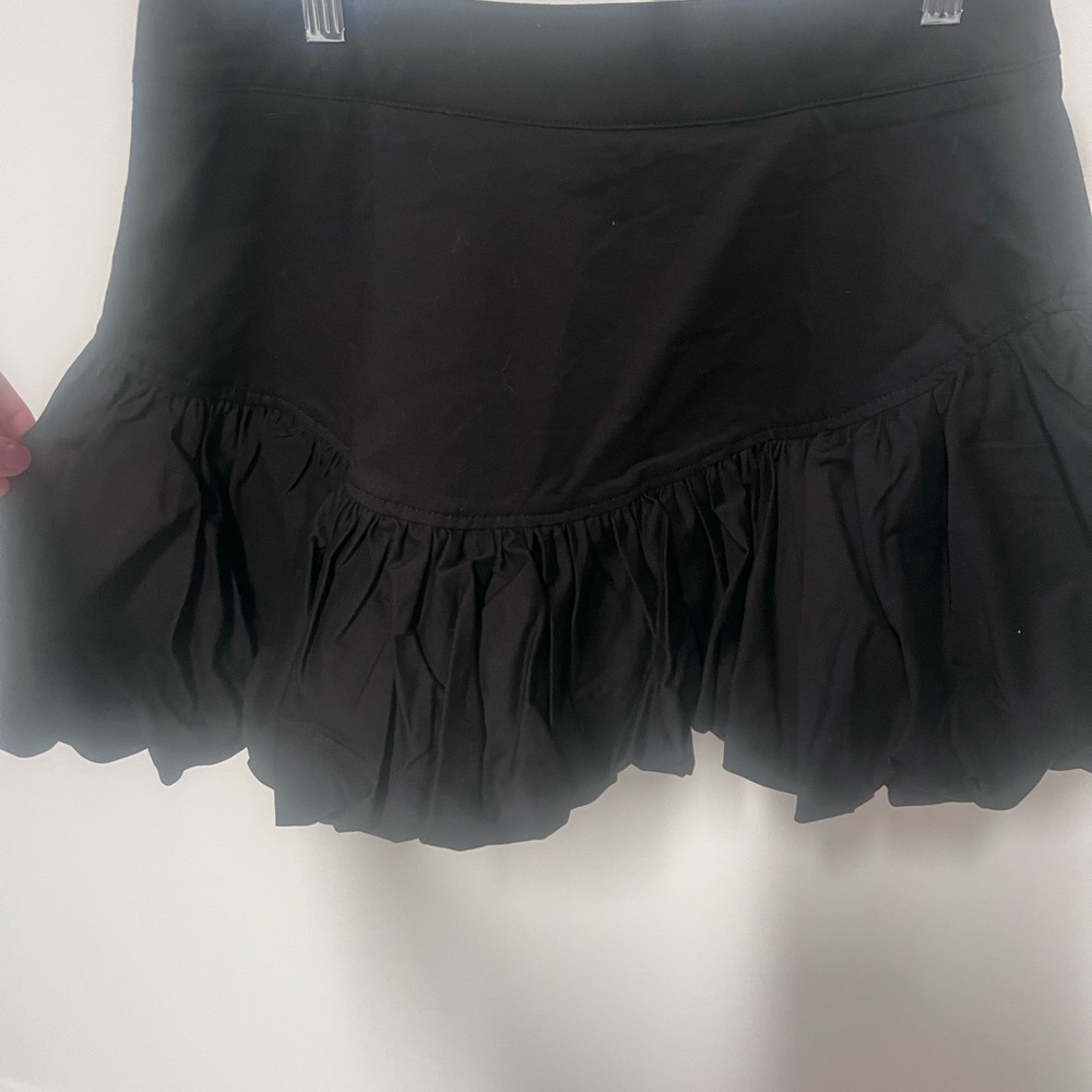 Chic Black Ruffled Skater Skirt